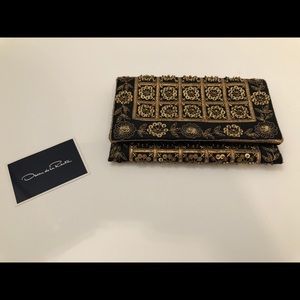NWOT Oscar De La Renta Black Clutch